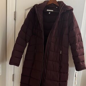 Calvin Klein Deep Burgundy Puffer Jacket